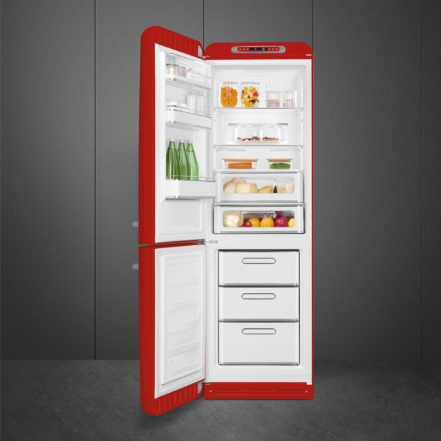 Smeg FAB32LRD6UK Retro Fridge Freezer Left Hand Hinge - Red