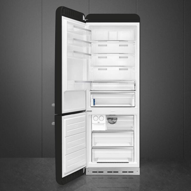 Smeg FAB38LBL5 70cm 50s Style Left Hand Hinge Fridge Freezer, Black