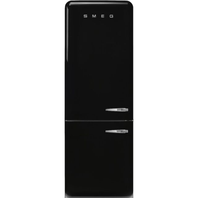 Smeg FAB38LBL6 Retro Fridge Freezer Left Hand Hinge - Black