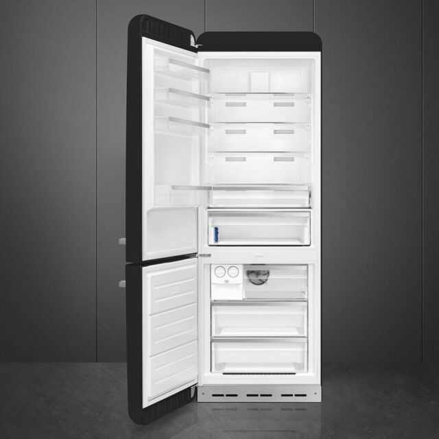 Smeg FAB38LBL6 Retro Fridge Freezer Left Hand Hinge - Black