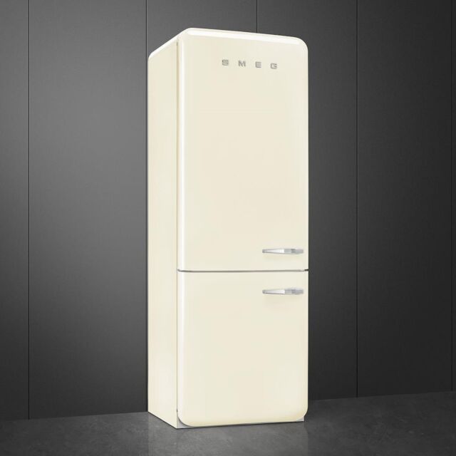 Smeg FAB38LCR6 Retro Fridge Freezer Left Hand Hinge - Cream