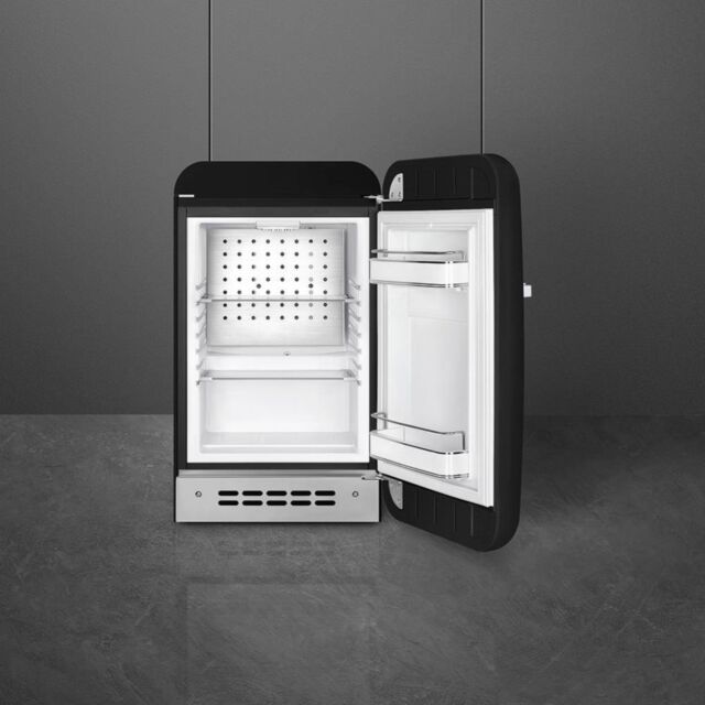 Smeg FAB5RBL5 40cm Small 50s Style Right Hand Hinged Minibar, Black
