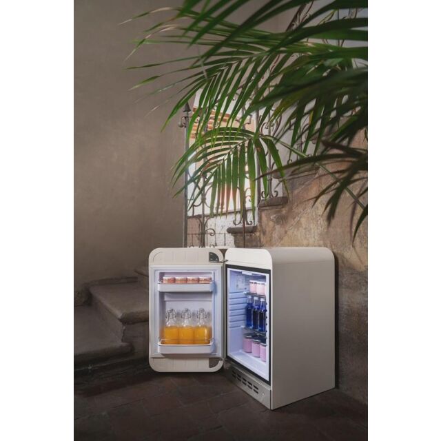 Smeg FAB5RCR5 40cm Small 50s Style Right Hand Hinged Minibar, Cream