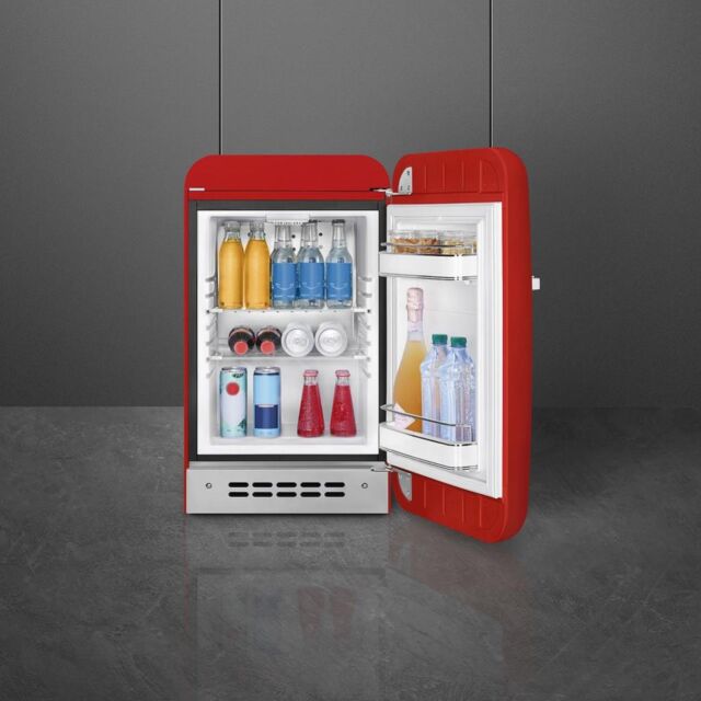 Smeg FAB5RRD5 40cm 50s Style Small Right Hand Hinge Minibar, Red