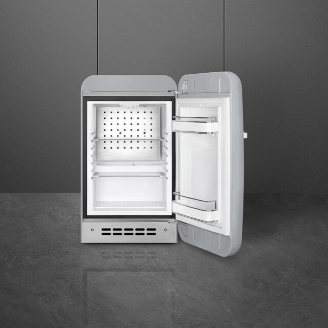 Smeg FAB5RSV6 Retro Mini Fridge Right Hand Hinge - Silver