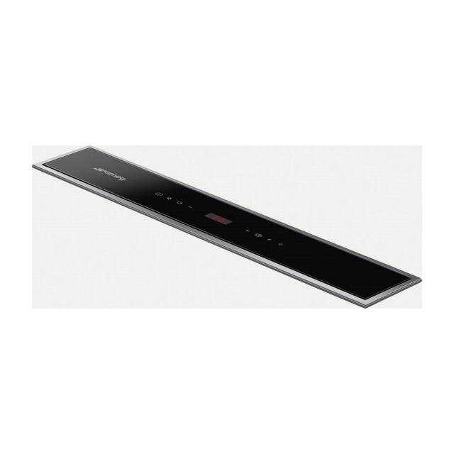 Smeg KDD60VXE-2 60cm Island Downdraft Hood, Stainless Steel and Black Glass