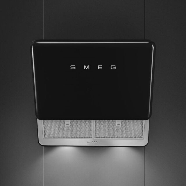 Smeg KFAB75BL 75cm 50s Style Retro Angled Hood, Black