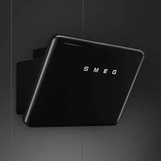 Smeg KFAB75BL 75cm 50s Style Retro Angled Hood, Black