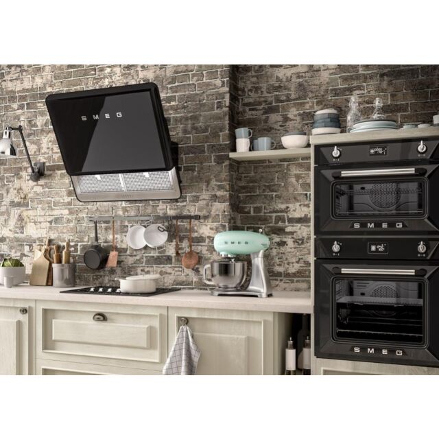 Smeg KFAB75BL 75cm 50s Style Retro Angled Hood, Black