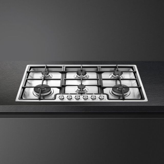 Smeg PGF962 90cm Classic Gas Hob, Stainless Steel