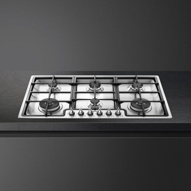 Smeg PGF962 90cm Classic Gas Hob, Stainless Steel