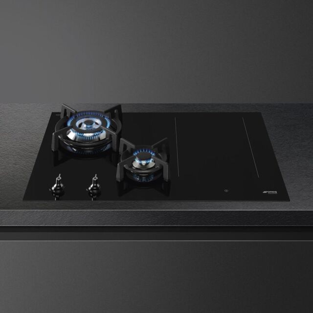 Smeg PM3743D 75cm Eclipse Mixed Fuel Hob 2 Gas Burners 1 Induction Multizone