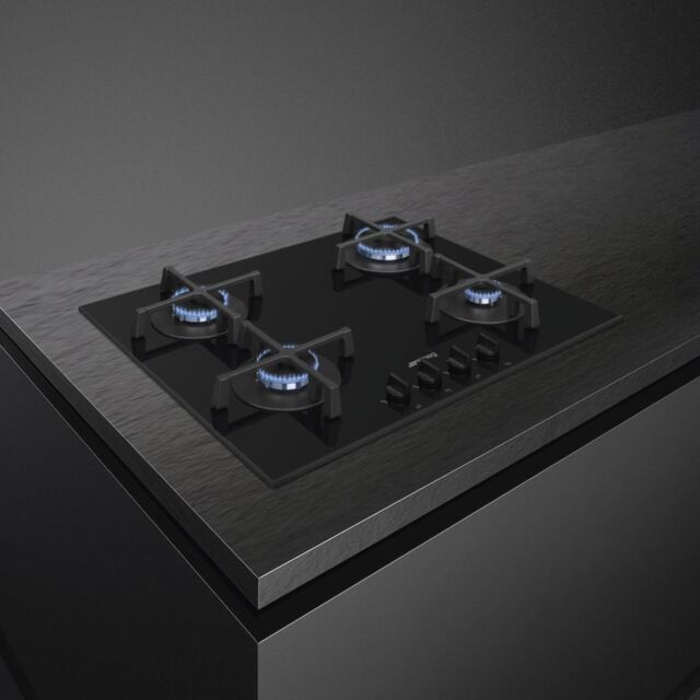 Smeg PV264B 60cm Gas on Glass Hob, Black