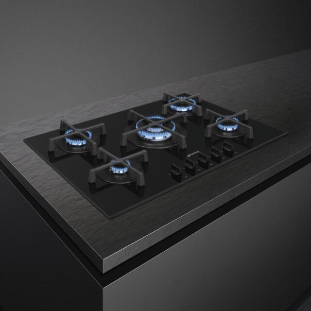 Smeg PV275B 72cm Gas on Glass Hob, Black