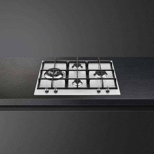 Smeg PX364L 60cm Classic Gas Hob, Stainless Steel