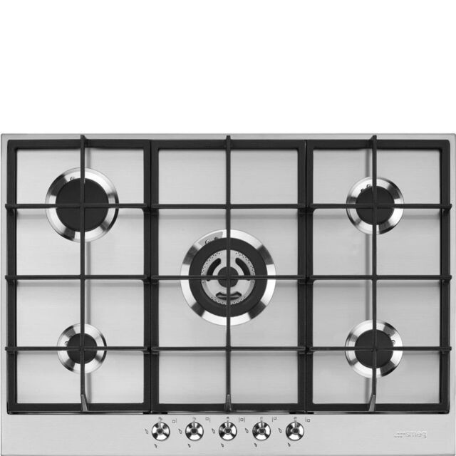 Smeg PX375 73cm Classic Gas Hob, Stainless Steel