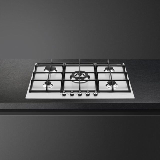 Smeg PX375 73cm Classic Gas Hob, Stainless Steel