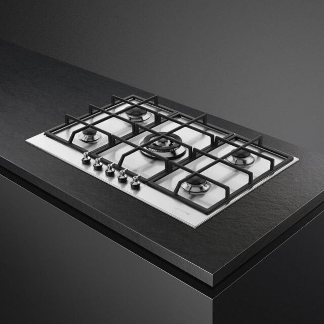 Smeg PX375 73cm Classic Gas Hob, Stainless Steel