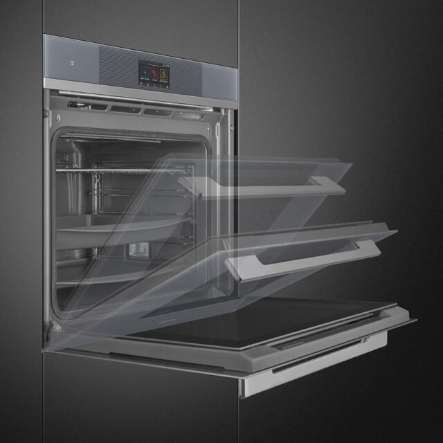 Smeg SOP6104TPS 60cm Linea Pyrolytic Single Oven with VIVOScreen