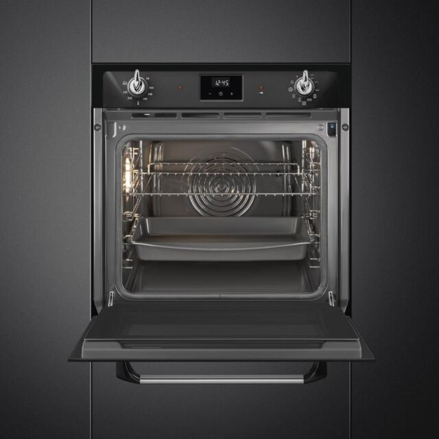 Smeg SOP6900TN 60cm Victoria Pyrolytic Single Oven, Black