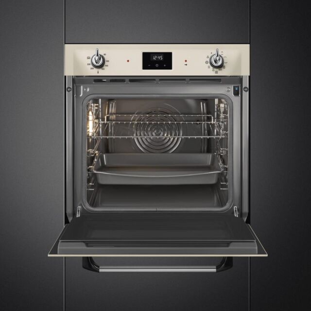 Smeg SOP6900TP 60cm Victoria Pyrolytic Single Oven, Cream