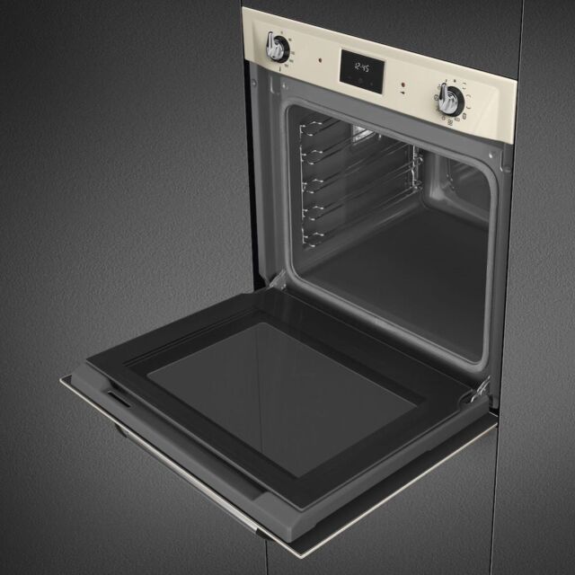 Smeg SOP6900TP 60cm Victoria Pyrolytic Single Oven, Cream