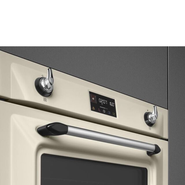 Smeg SOP6902S2PP 60cm Victoria Pyrolytic SteamOne Single Oven, Cream