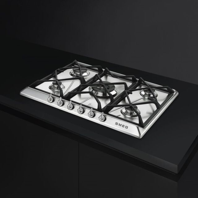 Smeg SR975XGH 69cm Victoria Gas Hob, Stainless Steel