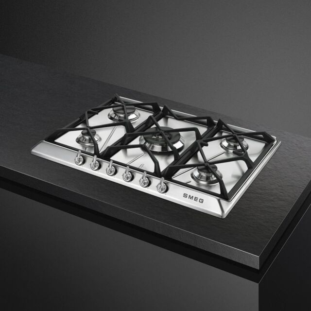 Smeg SR975XGH 69cm Victoria Gas Hob, Stainless Steel