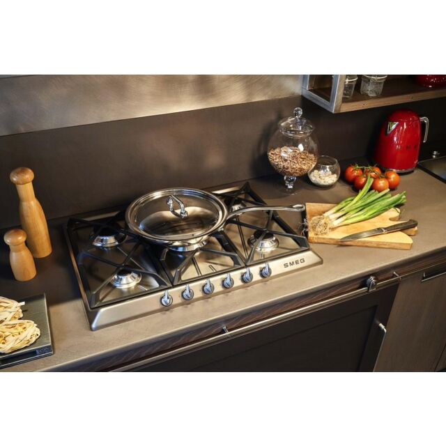 Smeg SR975XGH 69cm Victoria Gas Hob, Stainless Steel