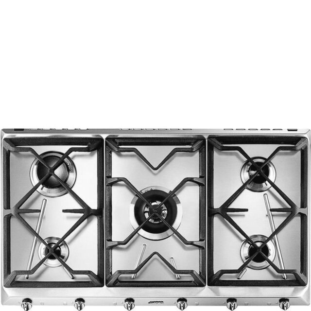 Smeg SRV596GH5 89cm Cucina Gas Hob, Stainless Steel