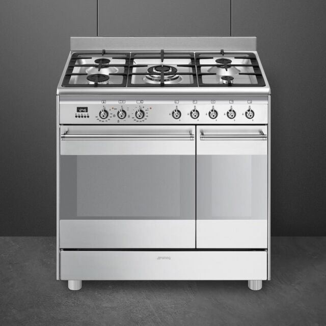 Smeg SUK92MX9-1 90cm Concert Dual Fuel Range Cooker, Stainless Steel