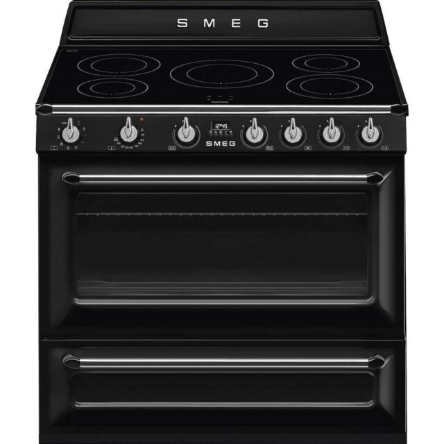 Smeg TR90IBL2 90cm Victoria Electric Range Cooker, Black