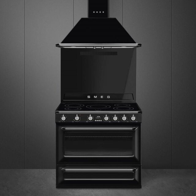 Smeg TR90IBL2 90cm Victoria Electric Range Cooker, Black