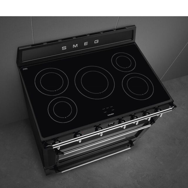Smeg TR90IBL2 90cm Victoria Electric Range Cooker, Black