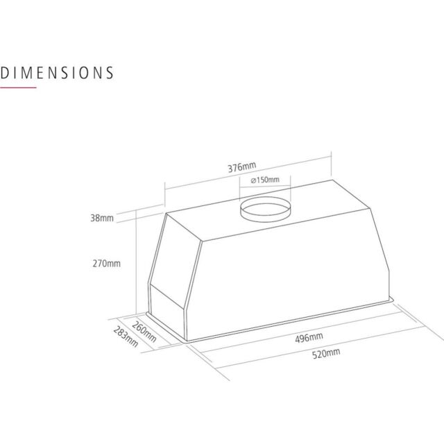 Caple BU521 Stainless Steel canopy motor for 550mm