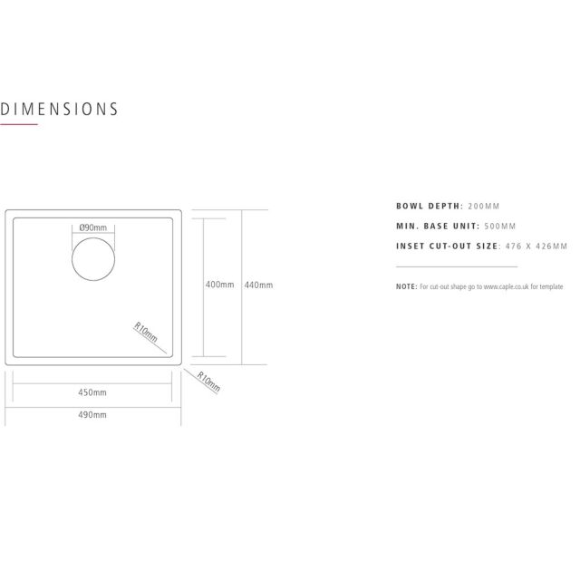 Caple MODE045/CO Undermount Sink