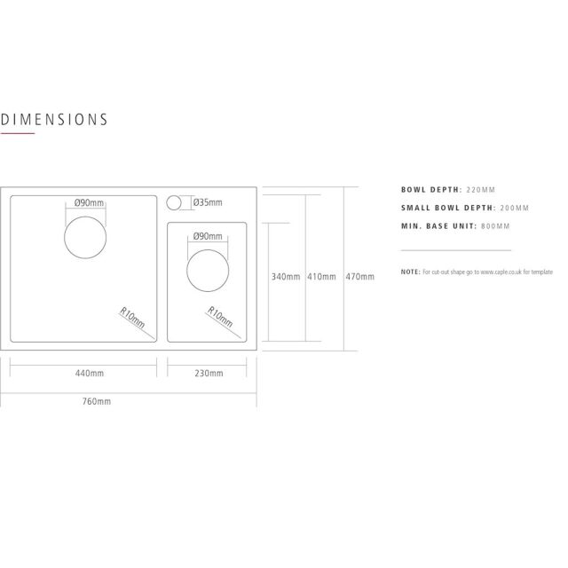 Caple MODE175/GD Caple MODE175/GD Stainless steel sink