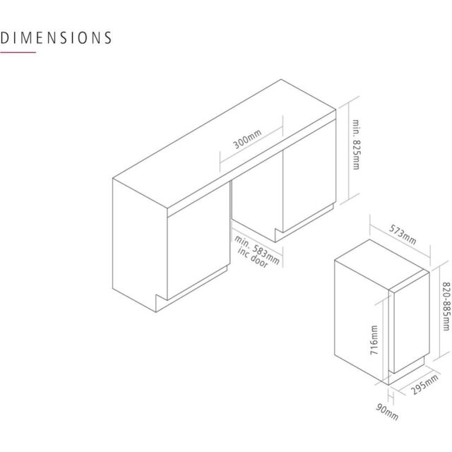 Caple WI6135 Classic Undercounter Dual Zone Wine Cabinet