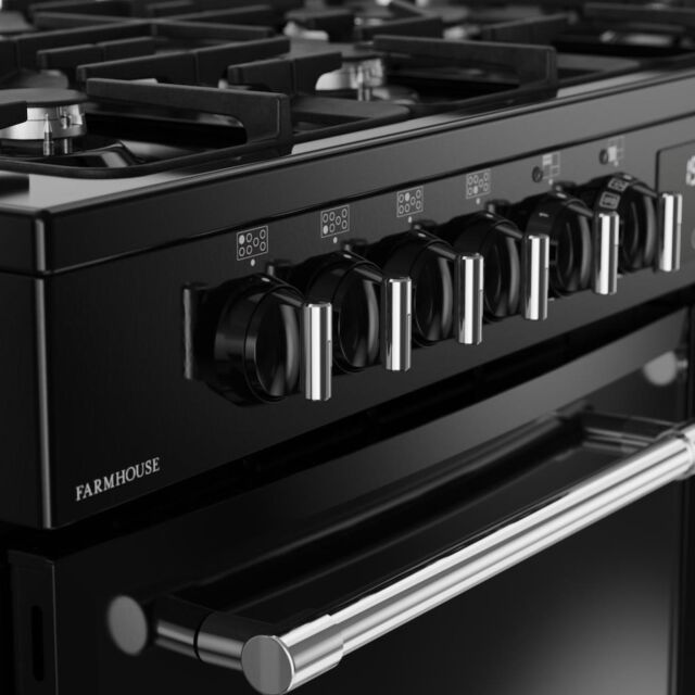 Belling RCA FARMHOUSE 110DF 110cm Dual Fuel Range Cooker - Black