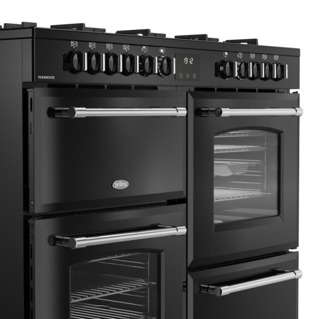Belling RCA FARMHOUSE 110DF 110cm Dual Fuel Range Cooker - Black