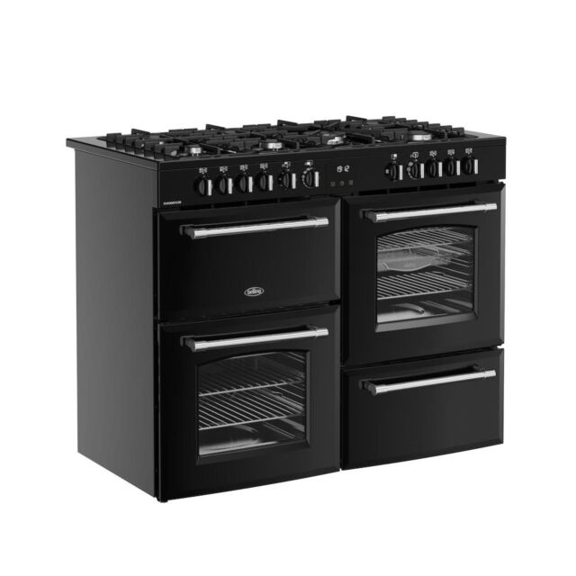 Belling RCA FARMHOUSE 110DF 110cm Dual Fuel Range Cooker - Black