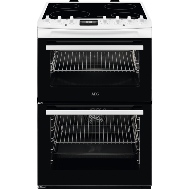 AEG CCX6740ACW Ceramic Electric Cooker with Double Oven