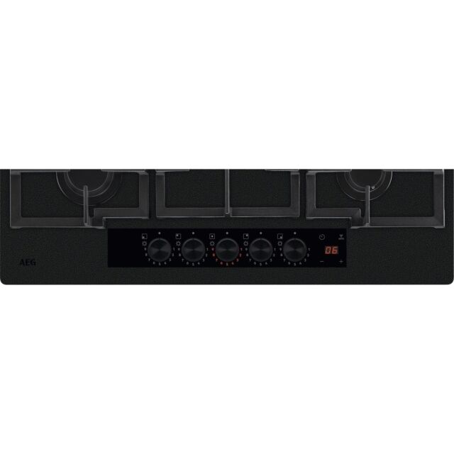 AEG HKB75341NL 75cm Gas on Glass Hob - Black Glass