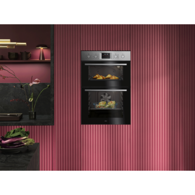 AEG OU5CP40M Built-In Electric Double Oven - Stainless Steel