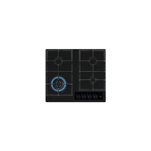 AEG HKB64341NL 60cm Gas on Glass Hob - Black Glass