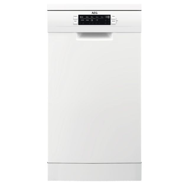 AEG FFB62417ZW 6000 SatelliteClean Freestanding Slimline Dishwasher with AirDry Technology + 9 Place Place Settings