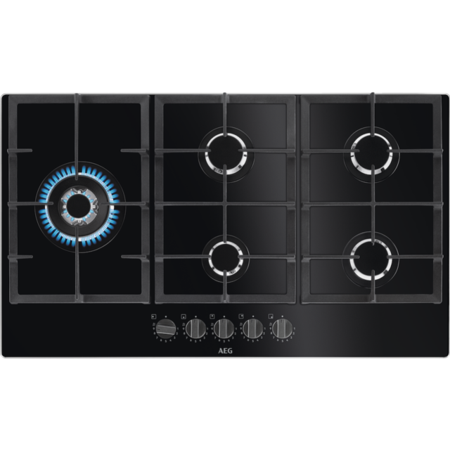 AEG HKB95820NB 6000 Gas on Glass Gas Hob