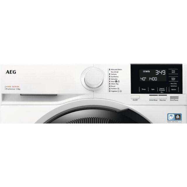 AEG LFR61944B 6000 Series Front Loading Full Size 9kg Washing Machine