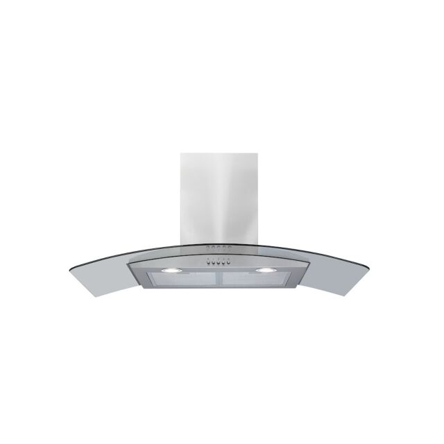 Amica AEC90SS 90cm Curved Glass Extractor
